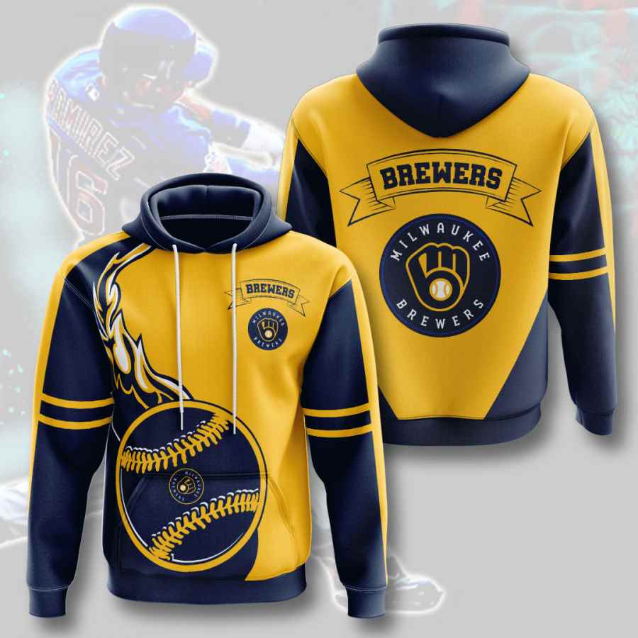 Sports Baseball Mlb Milwaukee Brewers Usa 547 3d Hoodie