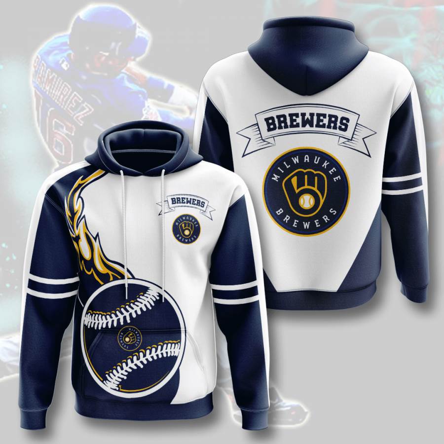 Sports Baseball Mlb Milwaukee Brewers Usa 548 3d Hoodie