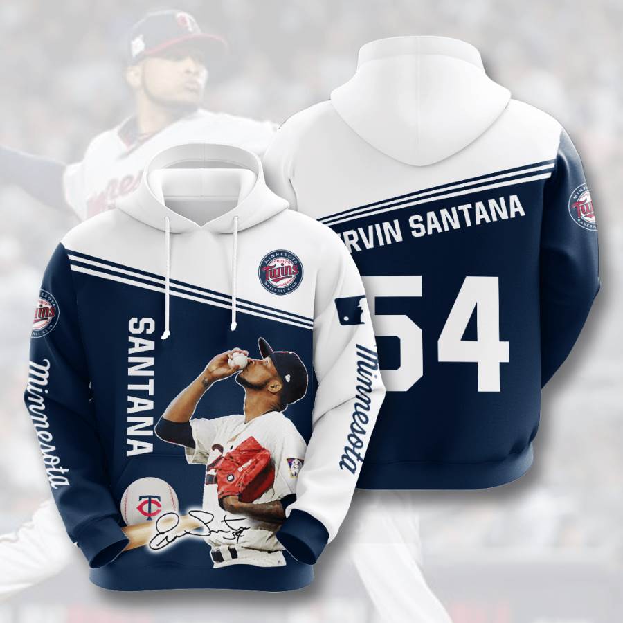 Sports Baseball Mlb Minnesota Twins Ervin Santana Usa 820 3d Hoodie