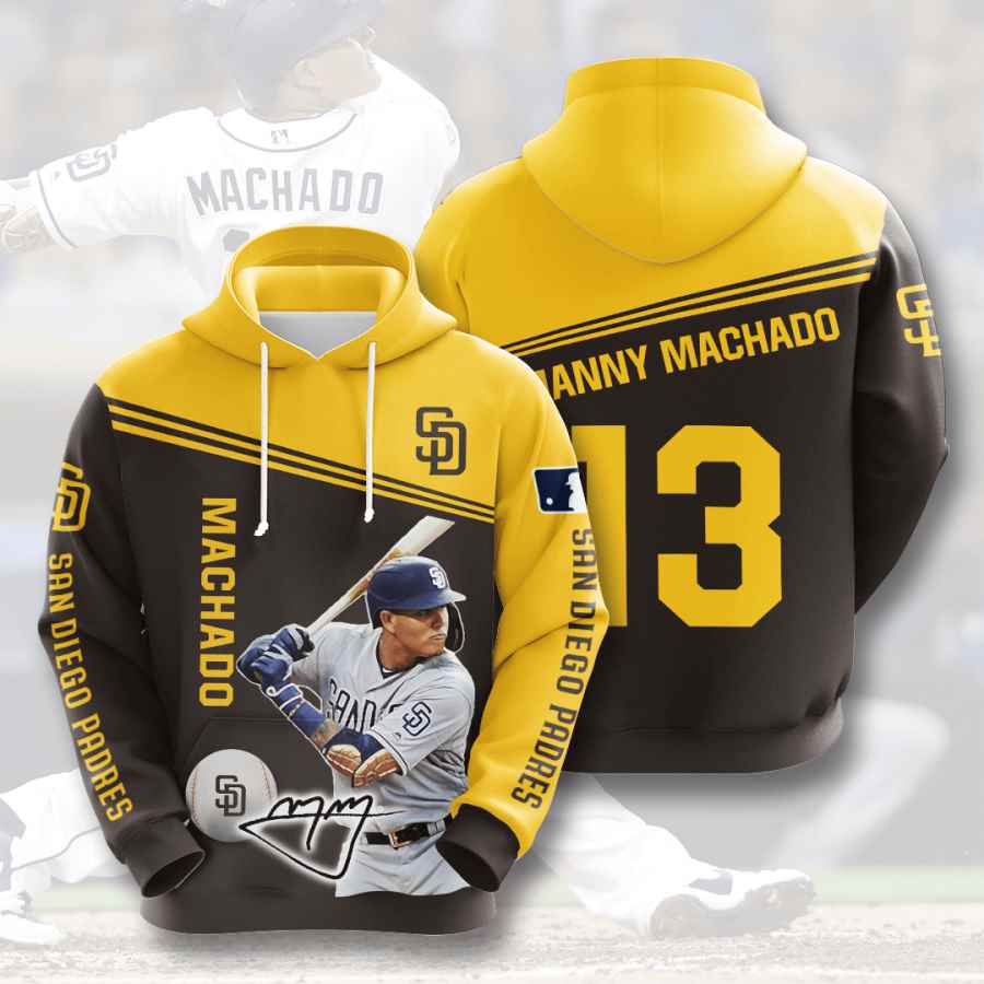 Sports Baseball Mlb San Diego Padres Manny Machado Usa 891 3d Hoodie