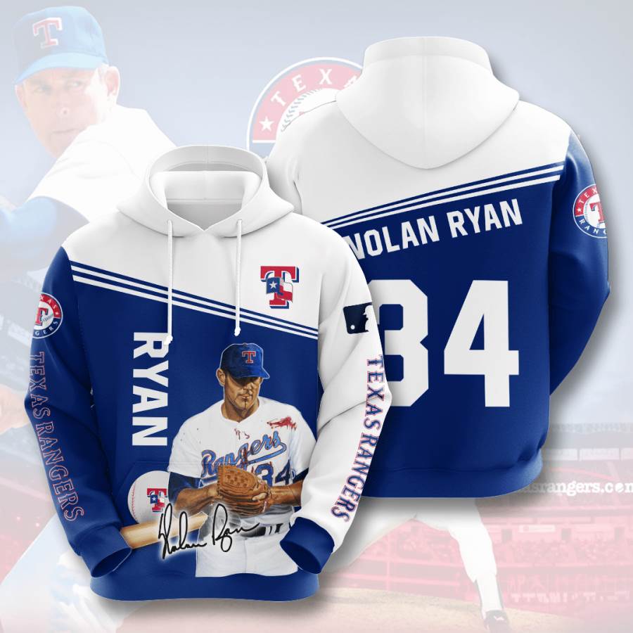 Sports Baseball Mlb Texas Rangers Nolan Ryan Usa 1244 3d Hoodie