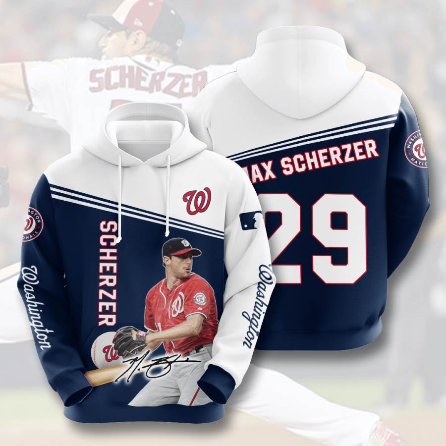 Sports Baseball Mlb Washington Nationals Max Scherzer Usa 1264 3d Hoodie