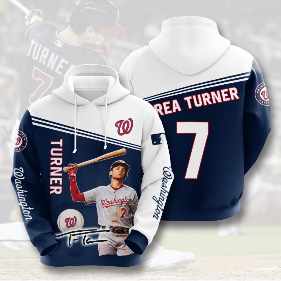 Sports Baseball Mlb Washington Nationals Trea Turner Usa 1265 3d Hoodie