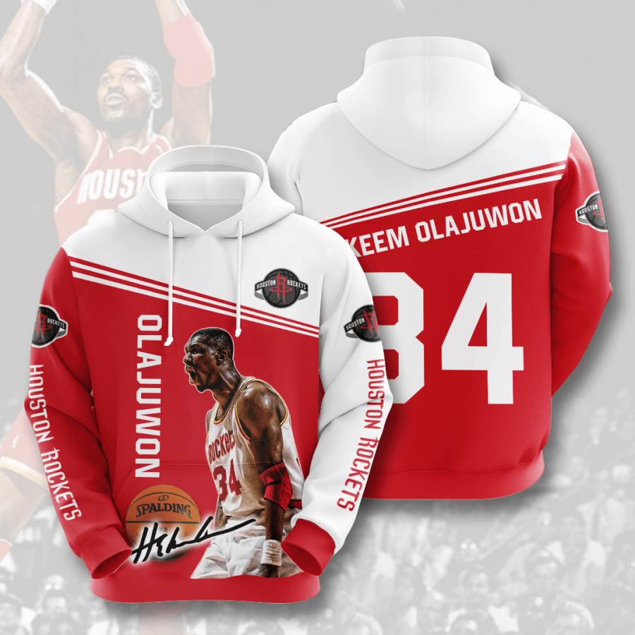 Sports Basketball Nba Houston Rockets Hakeem Olajuwon Usa 1047 3d Hoodie