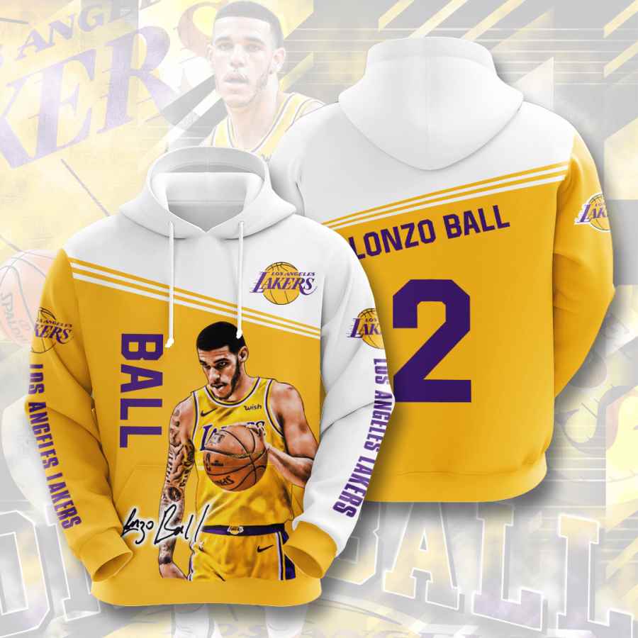 Sports Basketball Nba Los Angeles Lakers Lonzo Ball Usa 1104 3d Hoodie