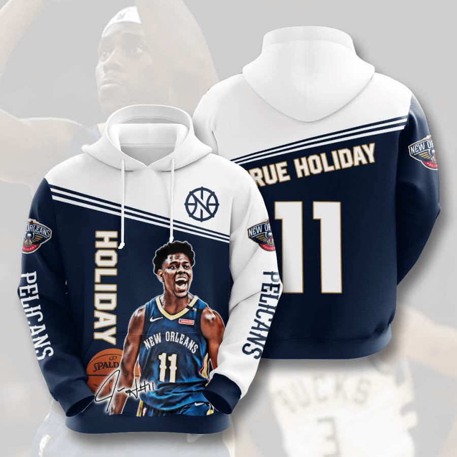 Sports Basketball Nba New Orleans Pelicans Jrue Holiday Usa 1142 3d Hoodie