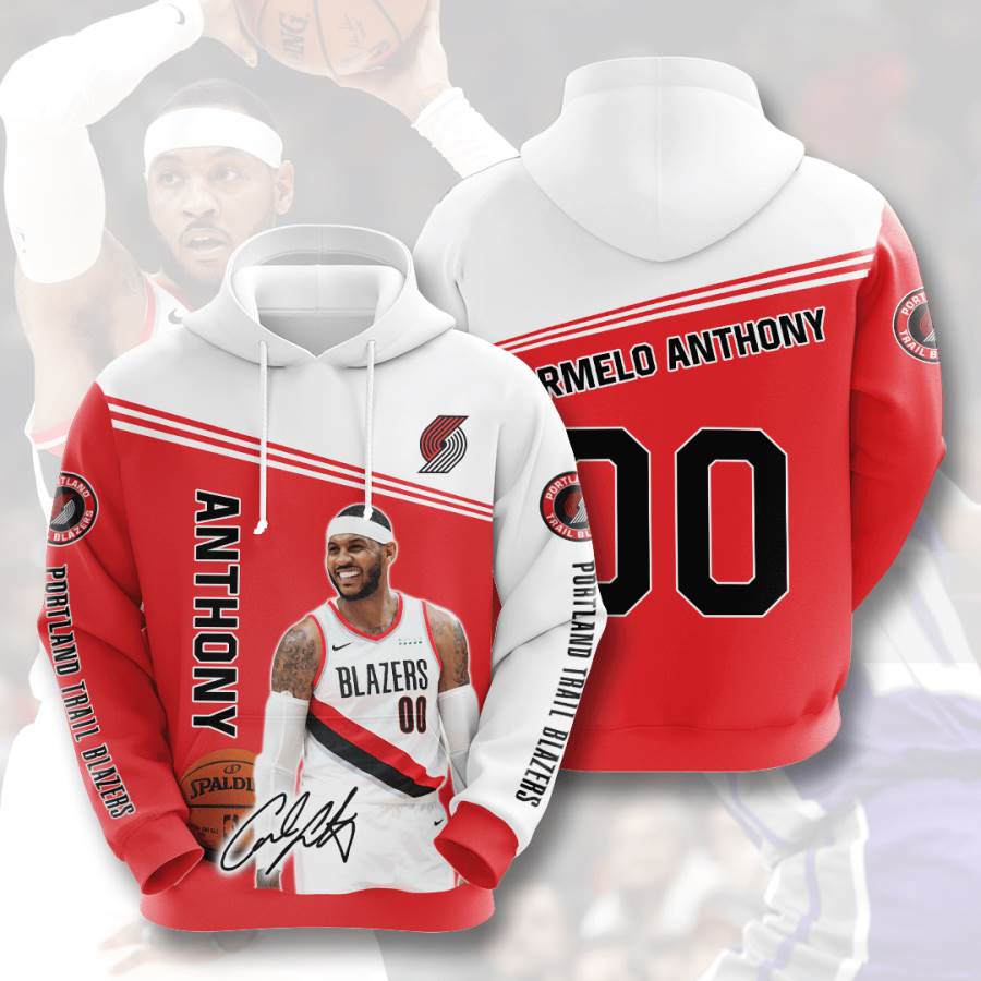 Sports Basketball Nba Portland Trail Blazers Carmelo Anthony Usa 1187 3d Hoodie