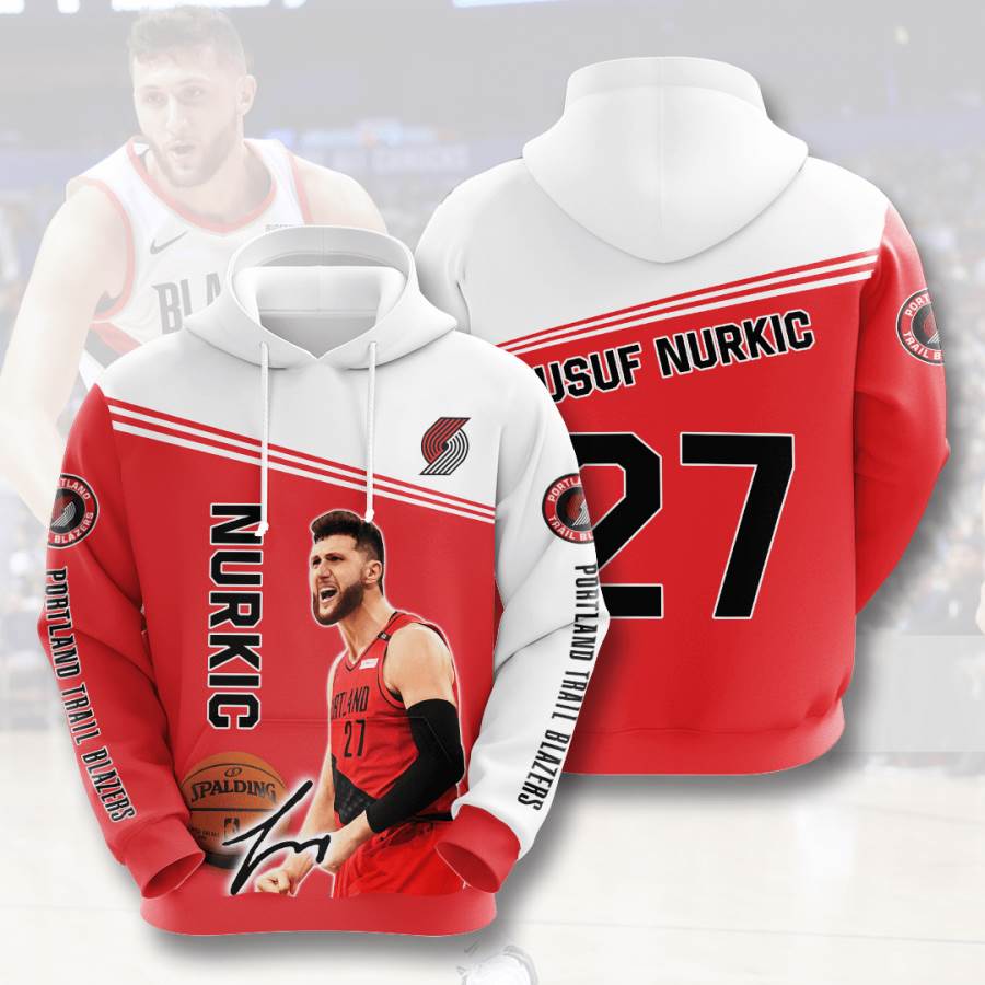 Sports Basketball Nba Portland Trail Blazers Jusuf Nurki Usa 1189 3d Hoodie