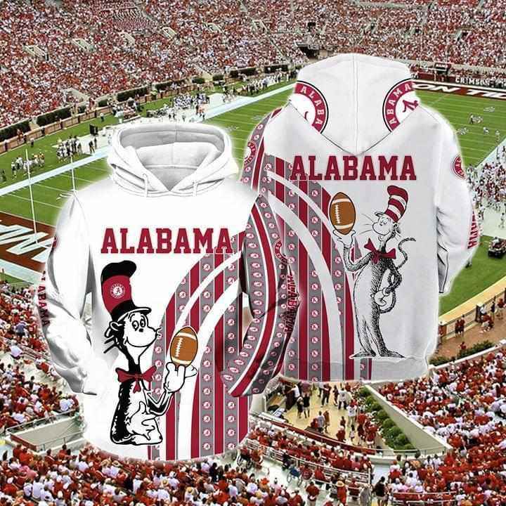 The Cat In The Hat Alabama Crimson Tide Hoodie 3d