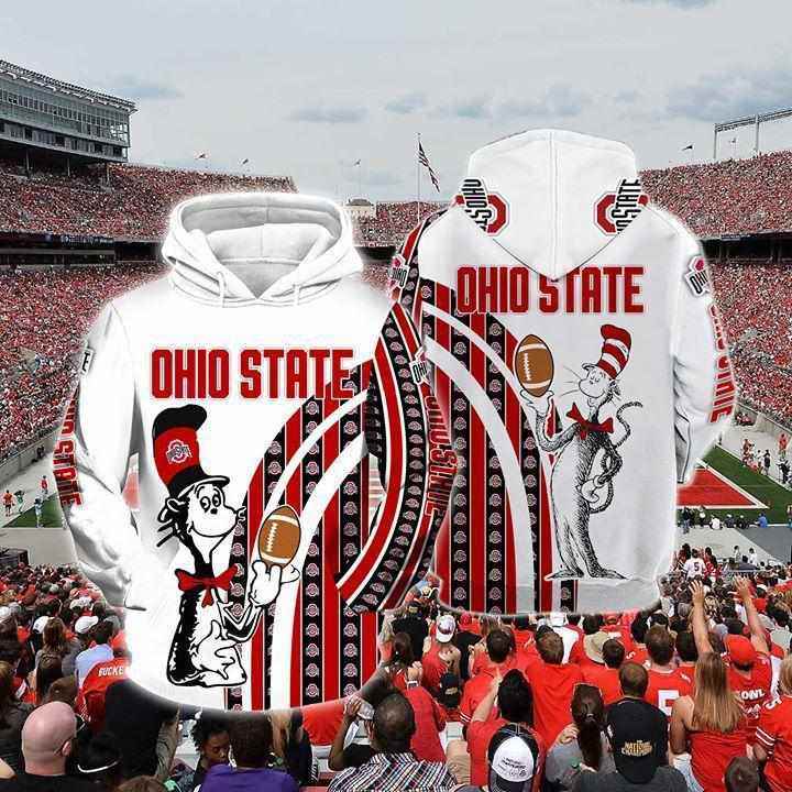 The Cat In The Hat Ohio State Buckeyes Hoodie 3d