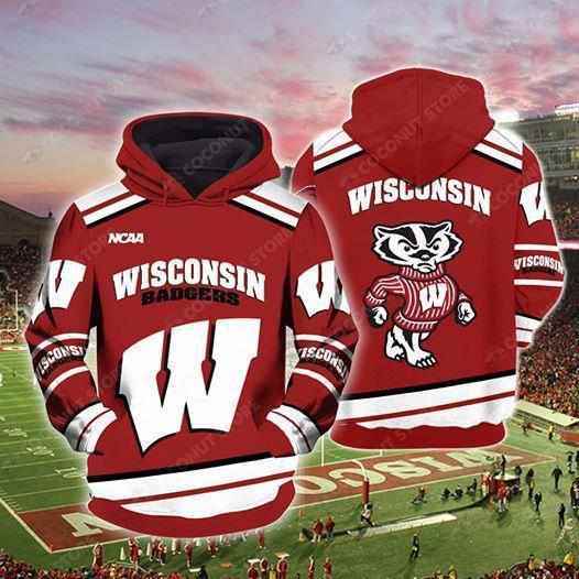 Wisconsin Badgers Ncaa Mascot Hoodie 3d